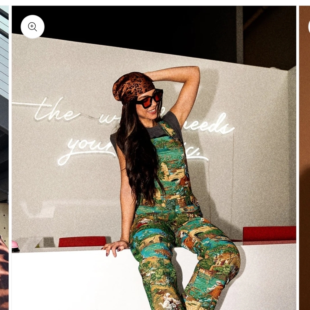 Dressed In Lala, Grandmas Couch Jaquard Overalls Size Medium